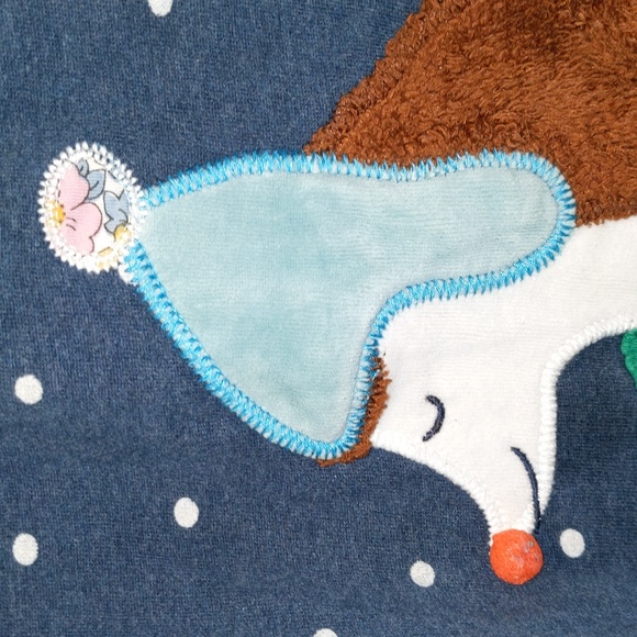 Mini Boden Size 8-9 Years Winter Hedgehog Polka Dot Background Long Sleeve Top - Picture 3 of 12